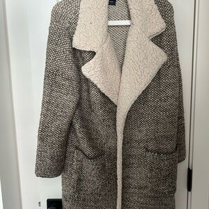 Zara Black and Cream Teddy Jacket
